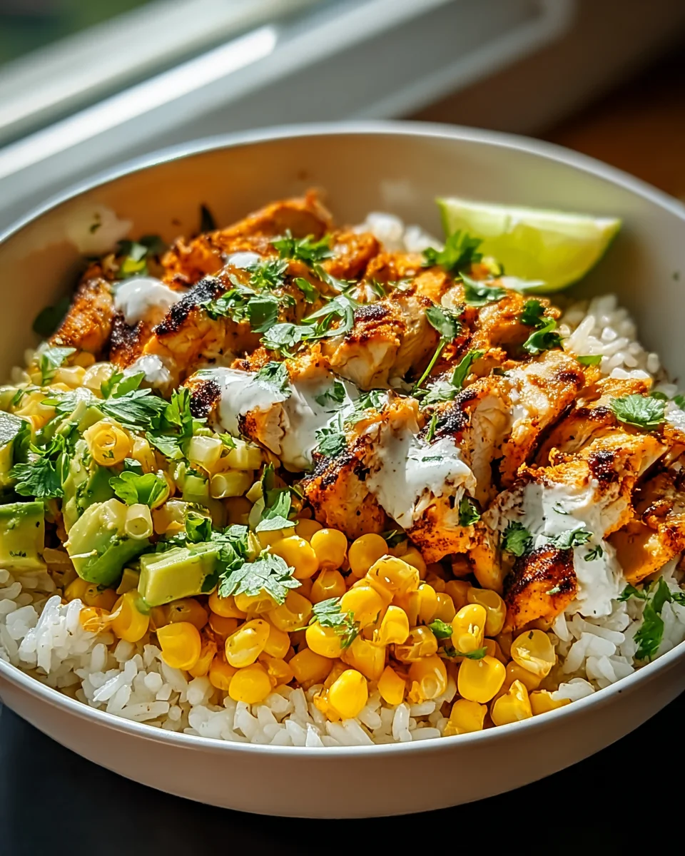 Irresistible Street Corn Chicken Rice Bowl: Flavor Explosion!