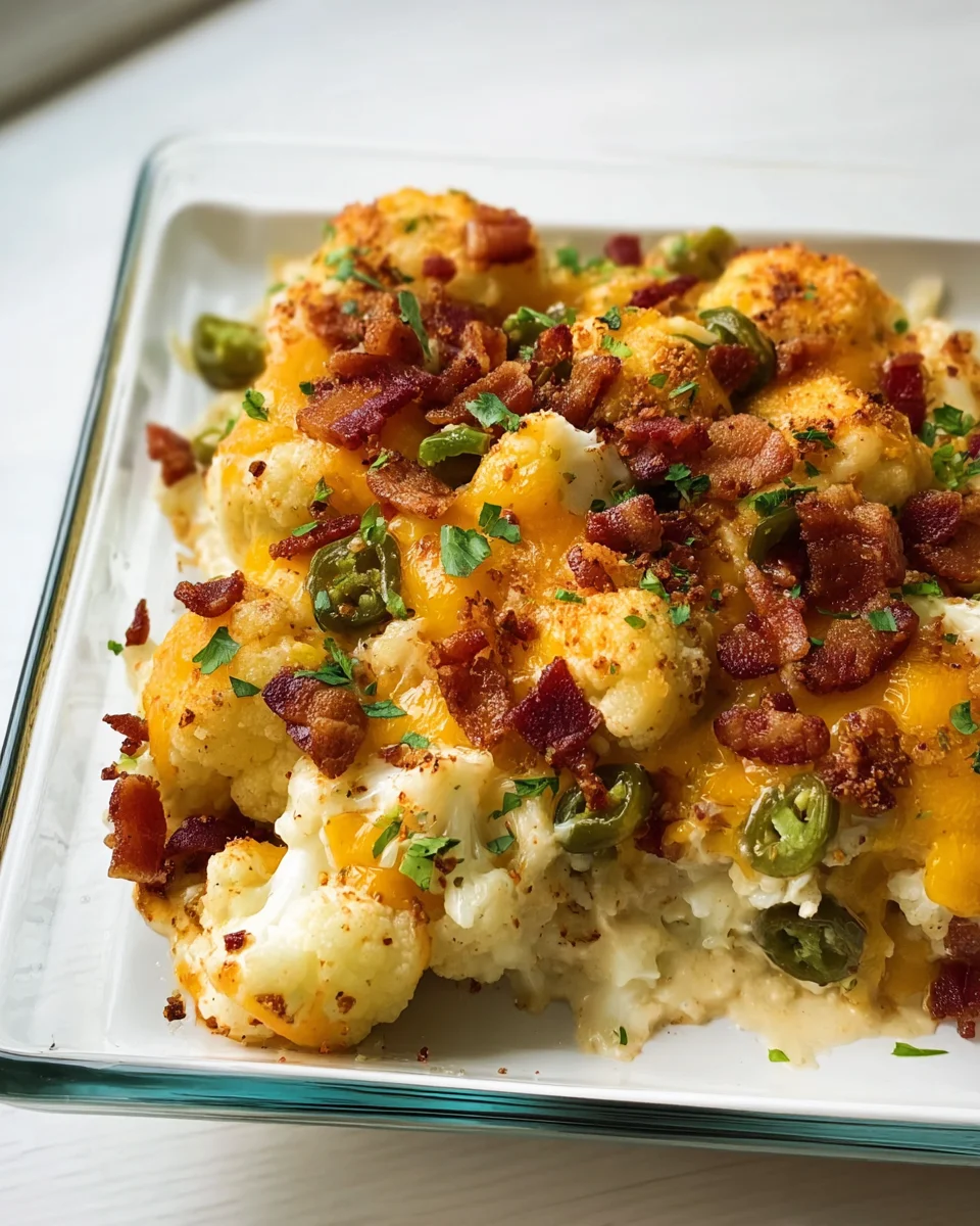 Tasty Jalapeno Popper Cauliflower Casserole Recipe Delight