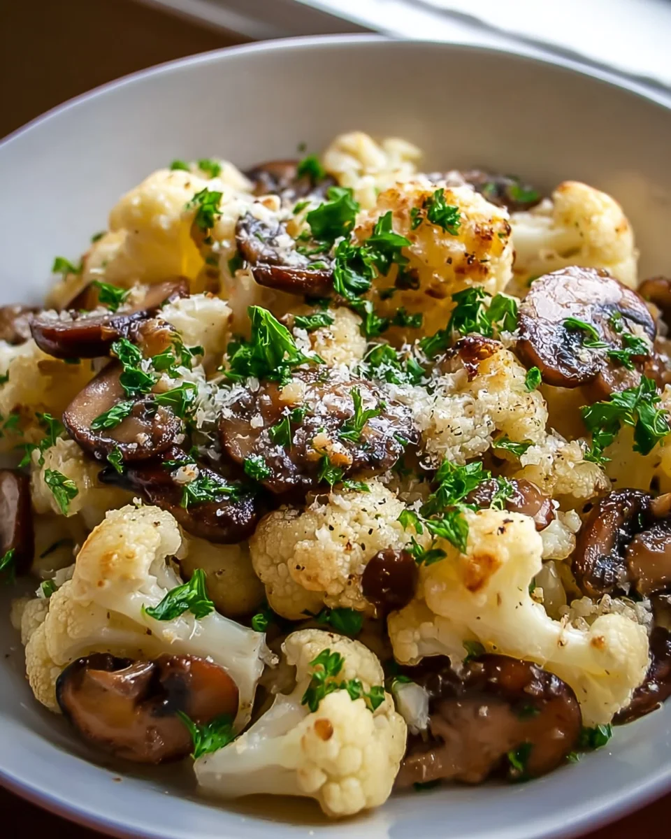 Quick Garlic Cauliflower Mushroom Skillet - Delicious & Easy!