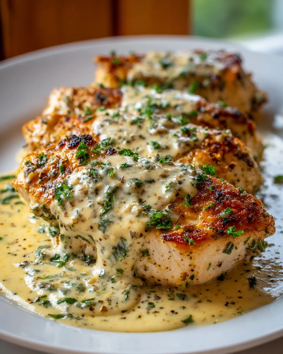 Baked Caesar Chicken with Creamy Parmesan Sauce Recipe Delight