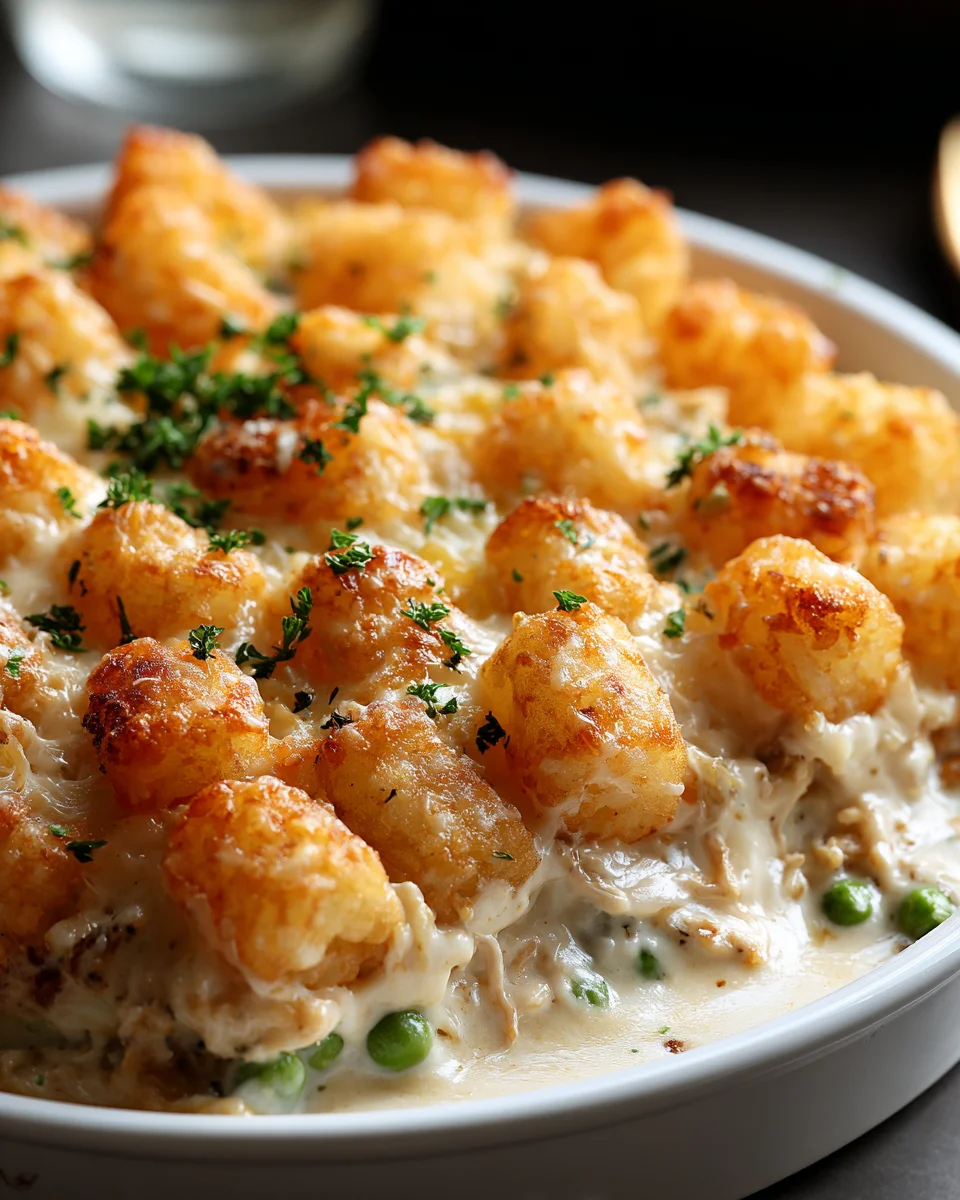 Chicken Alfredo Tater Tot Casserole: Cozy Comfort Food Delight