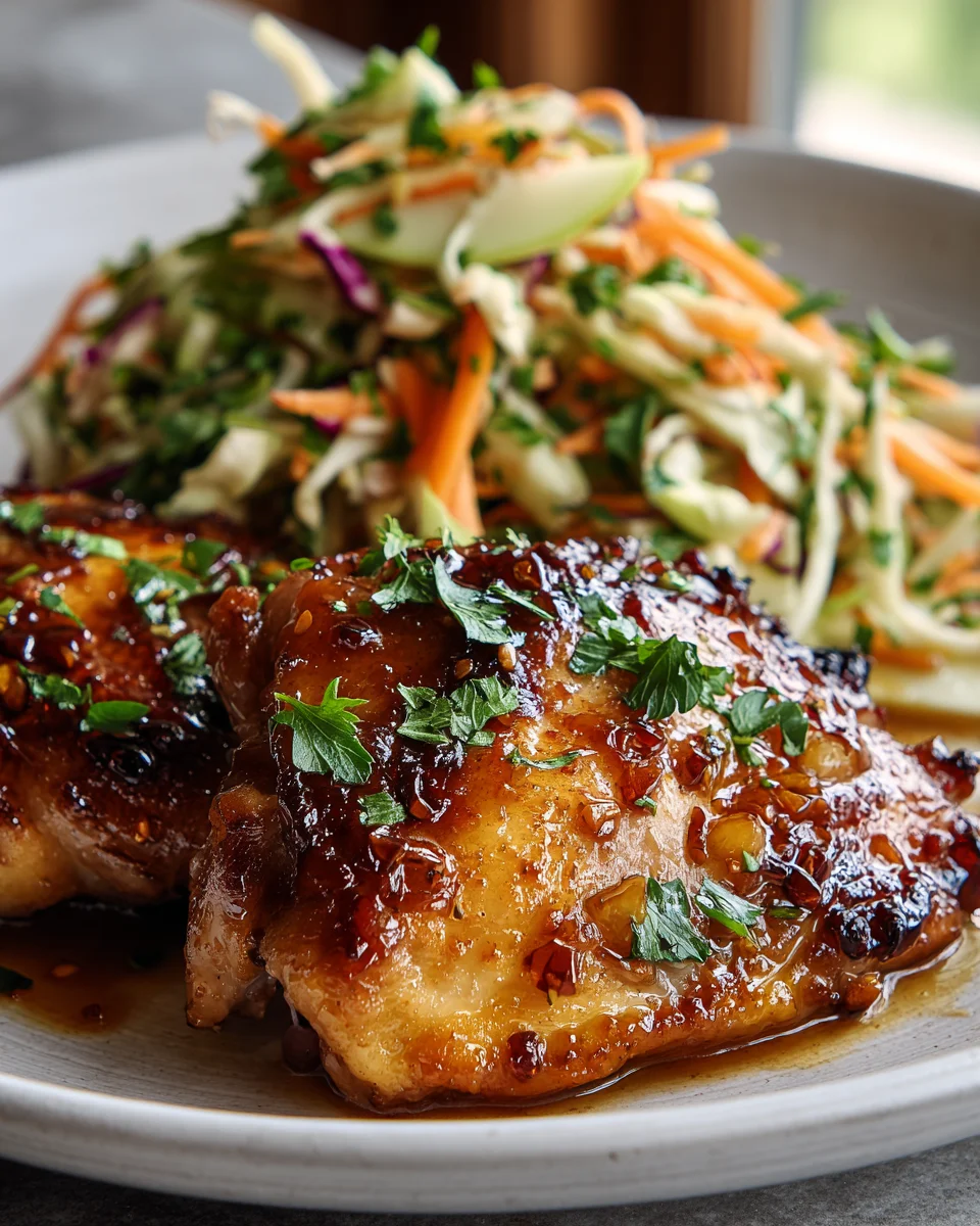 Sticky Apple Cider Chicken Recipe with Autumn Slaw Delight
