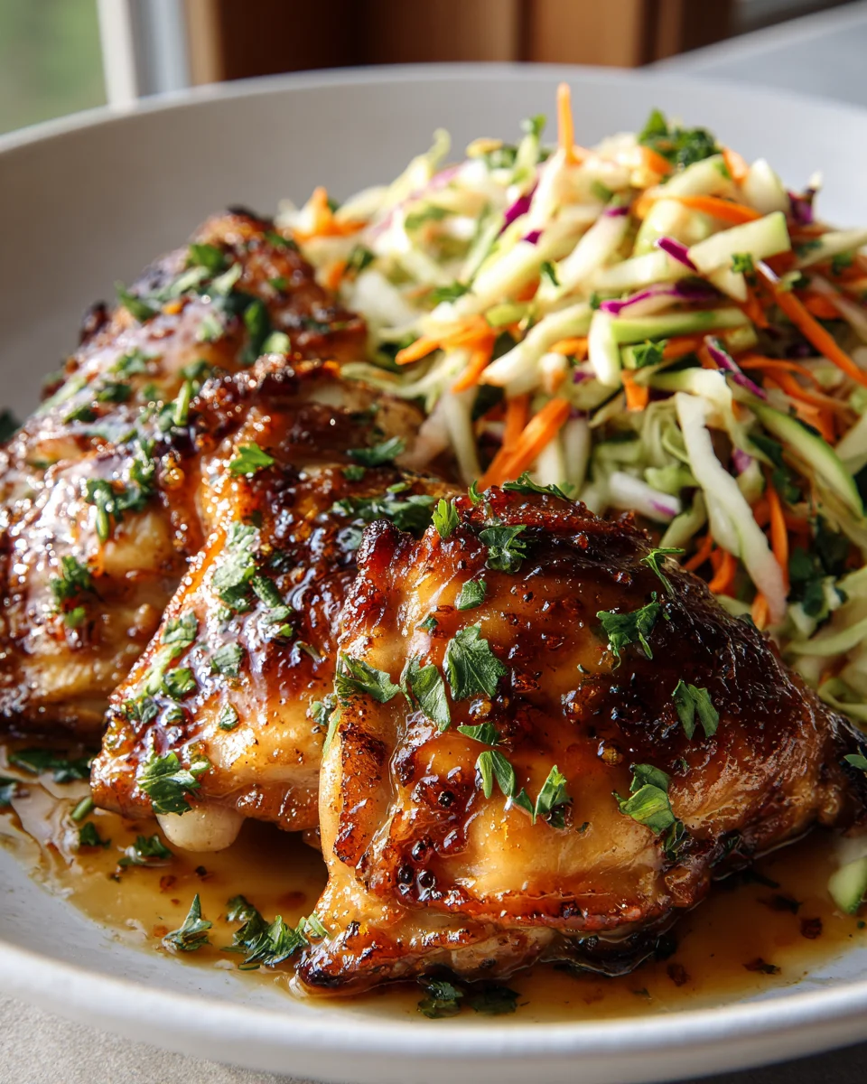 Sticky Apple Cider Chicken with Autumn Slaw Delight Recipe
