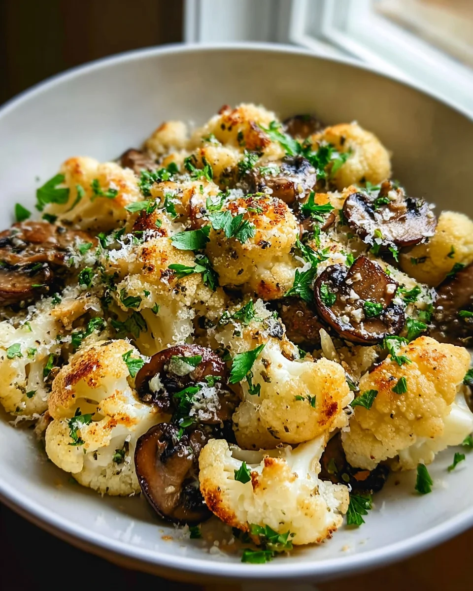 Quick Garlic Cauliflower Mushroom Skillet - Delicious & Easy!