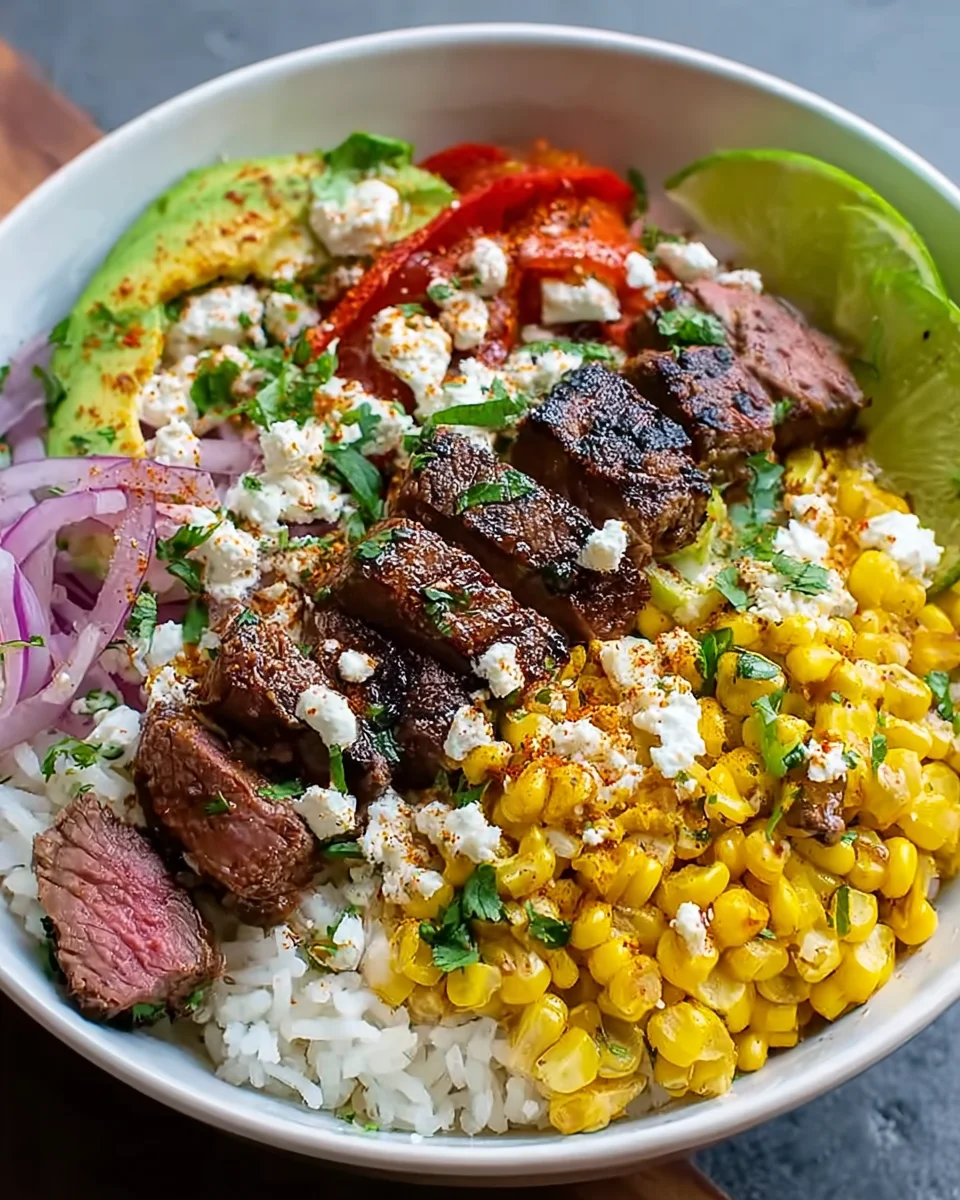Delicious Street Corn Steak Rice Bowls for a Flavorful Meal