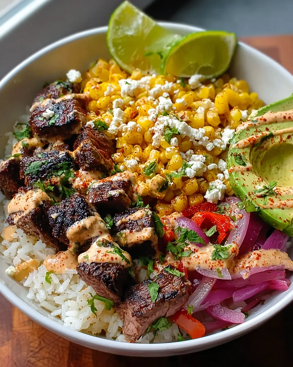 Delicious Street Corn Steak Rice Bowls for a Flavorful Meal