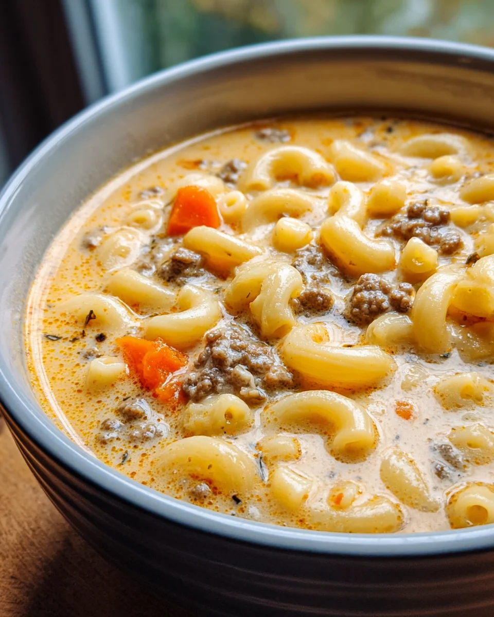 Cheeseburger Macaroni Soup: Creamy Comfort in a Bowl