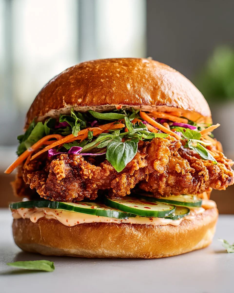 Savory Thai Fried Chicken Sandwich: A Flavorful Delight!