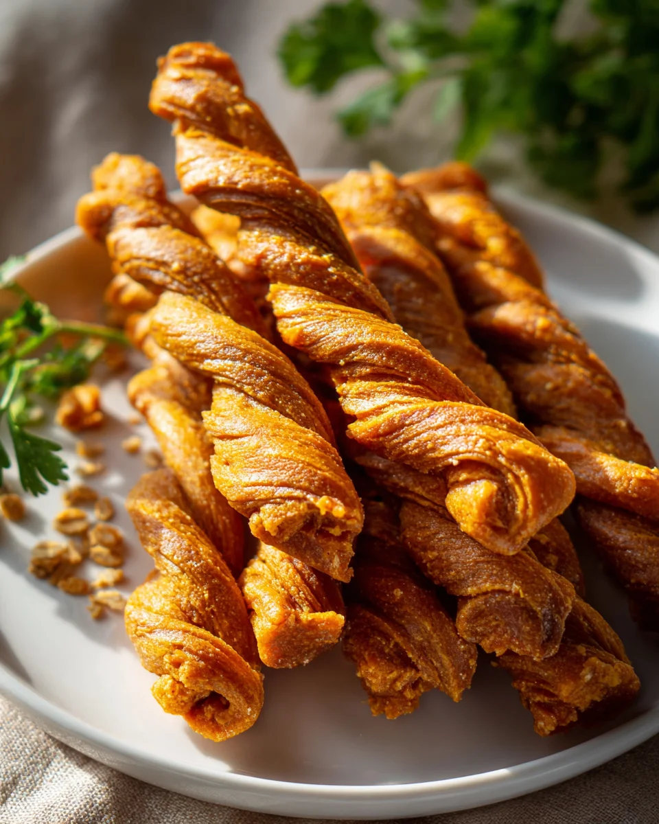 Delicious Peanut Butter & Pumpkin Chew Twists for Dogs!