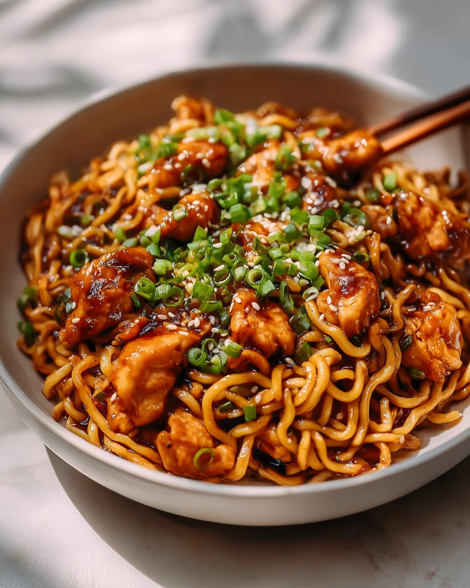Sticky Garlic Chicken Noodles: A Flavorful Easy Recipe