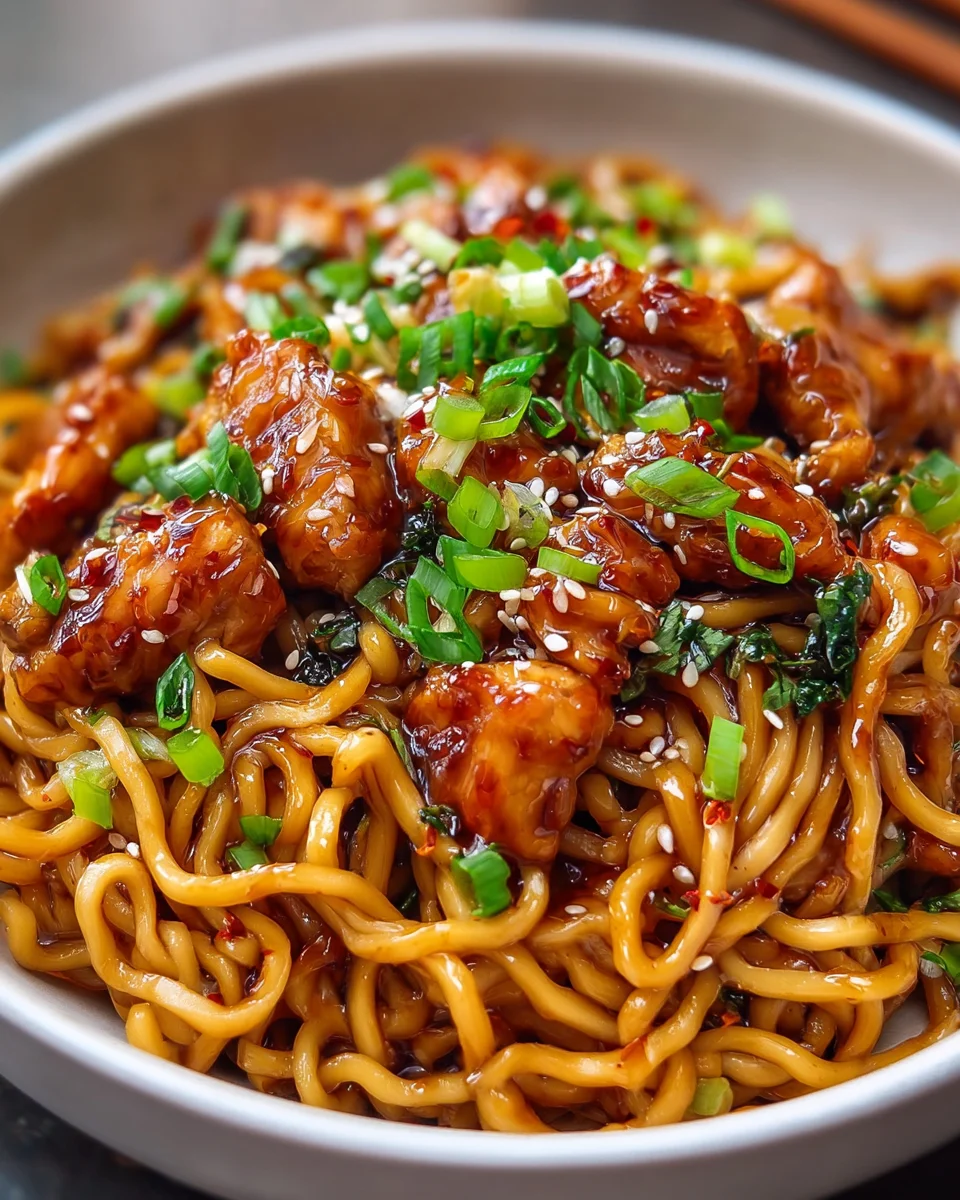 Sticky Garlic Chicken Noodles - A Flavorful Dinner Delight!