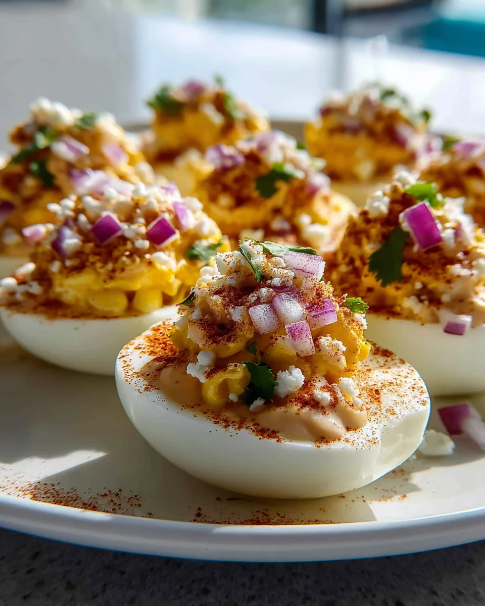 Elote Deviled Eggs with Chipotle Mayo: A Spicy Twist!