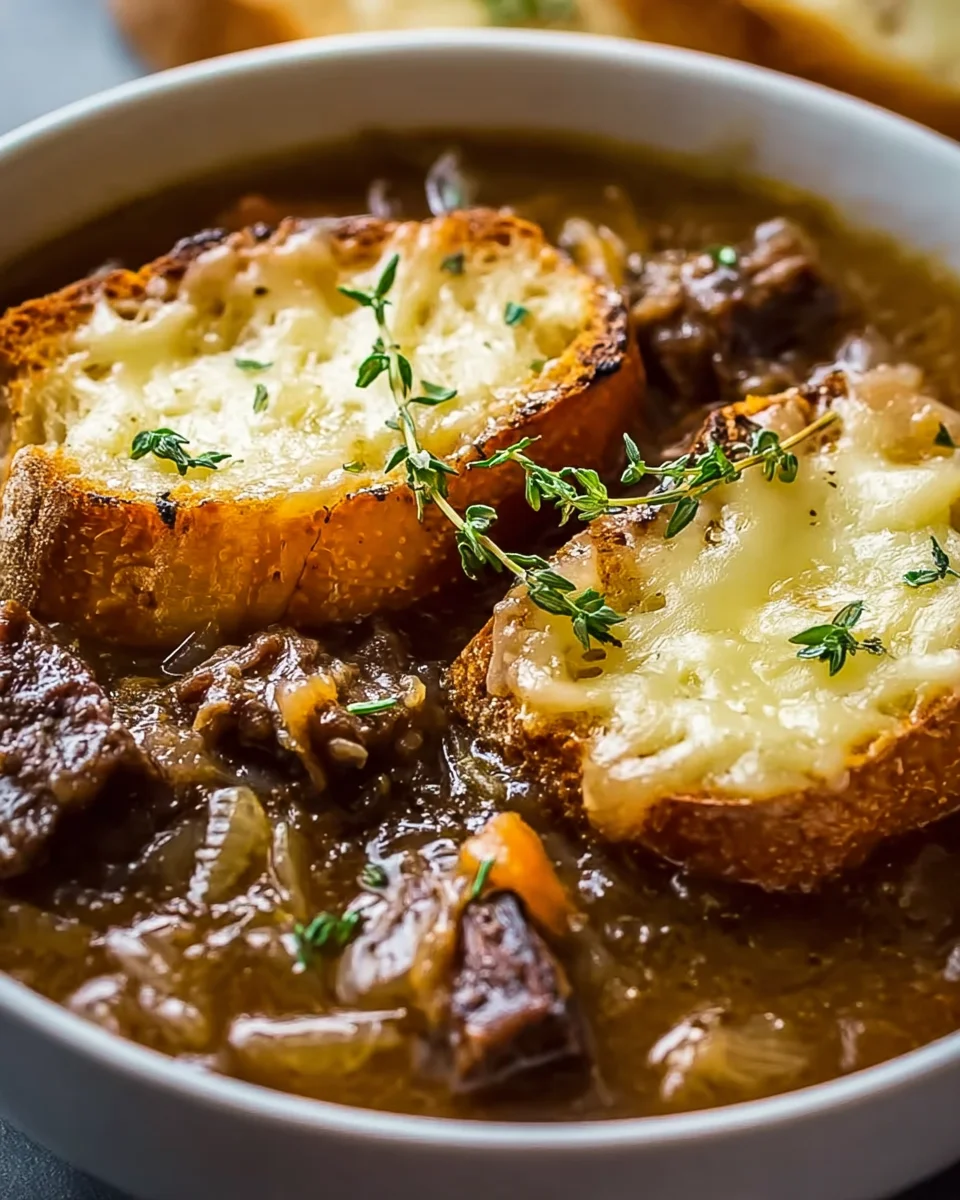 Savory French Onion Short Rib Soup with Gruyere Toast Recipe