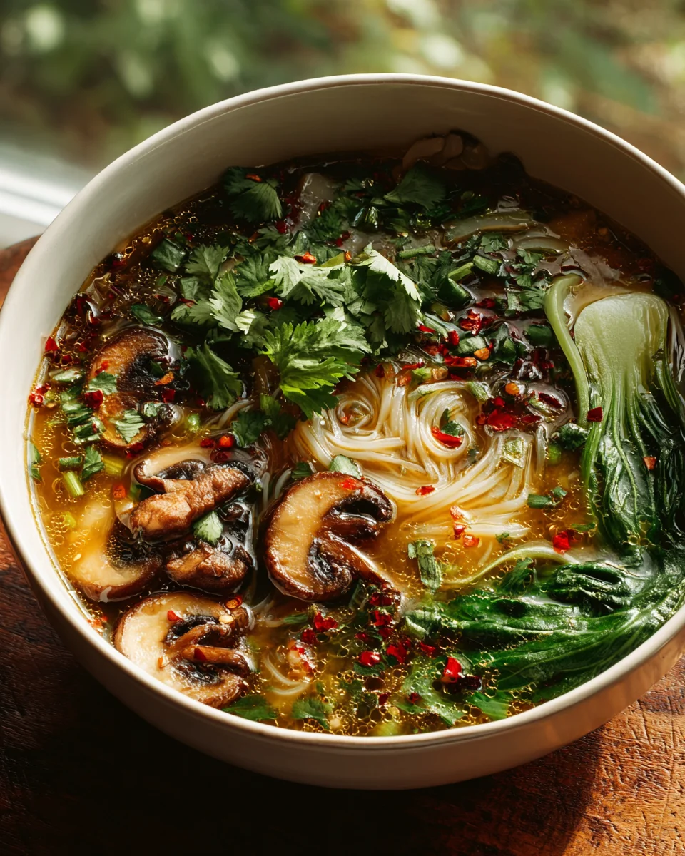 Healing Garlic Broth Rice Noodles: Nourishing Comfort Food