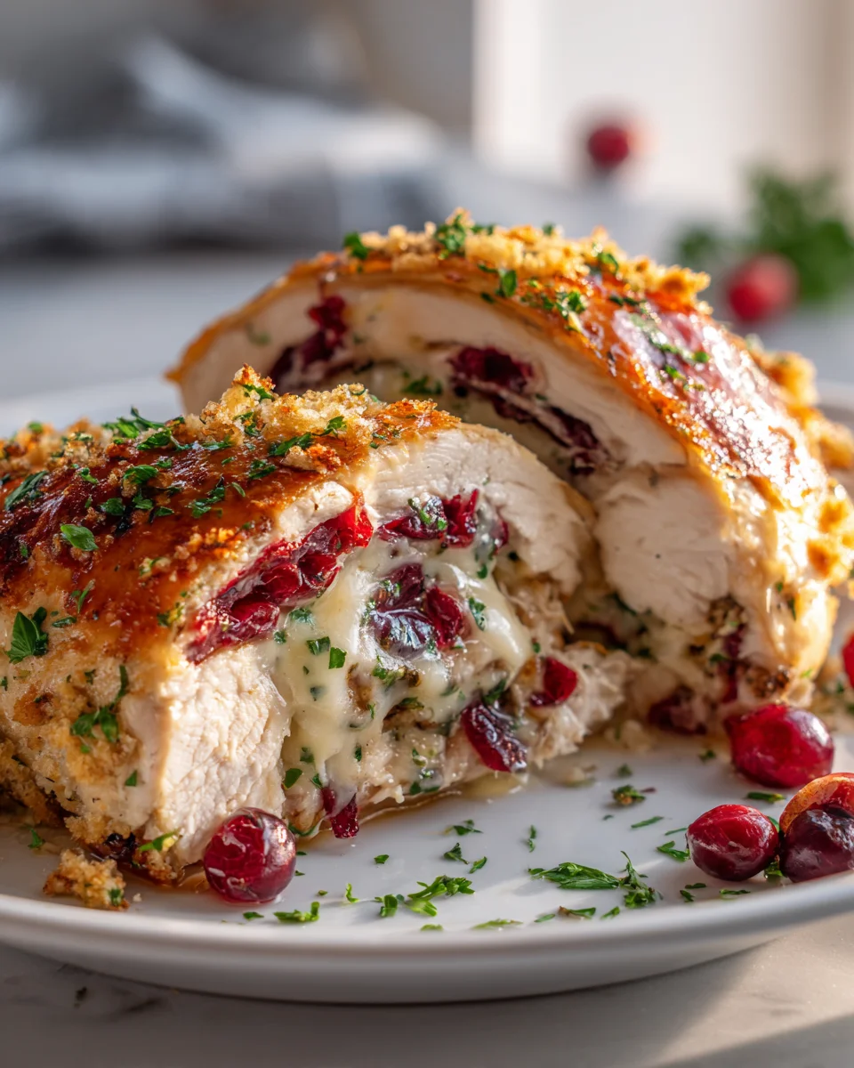 Easy & Impressive Cranberry Brie Stuffed Chicken Recipe