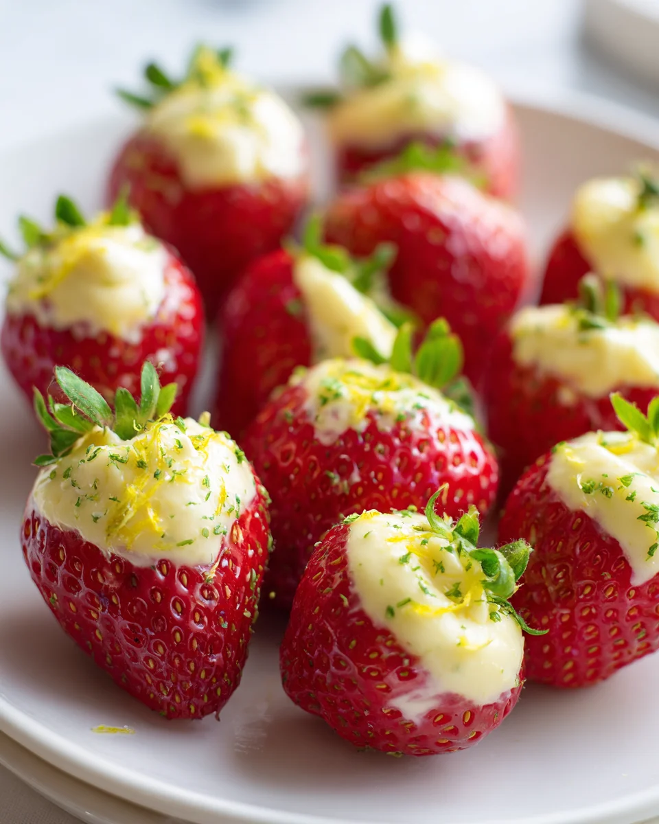 Heavenly Lemon Cream Stuffed Strawberries Recipe