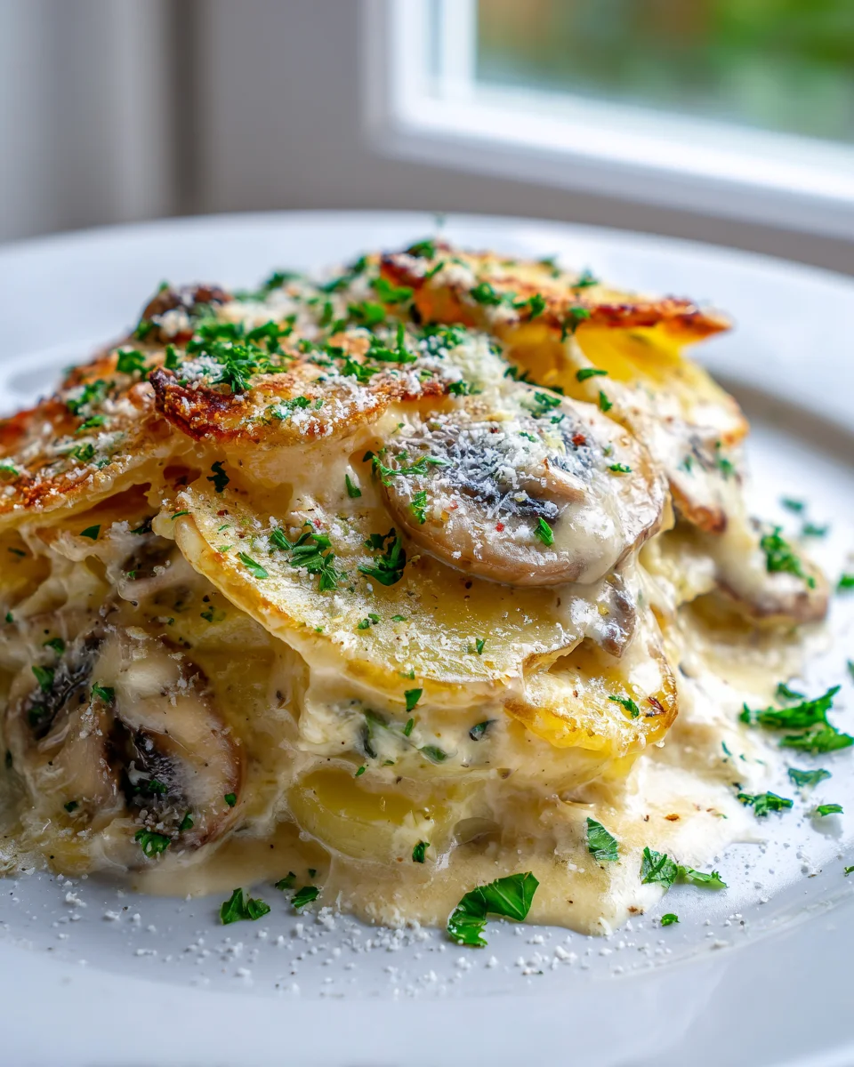 Savory Creamy Mushroom Potato Gratin: Perfect Side Dish