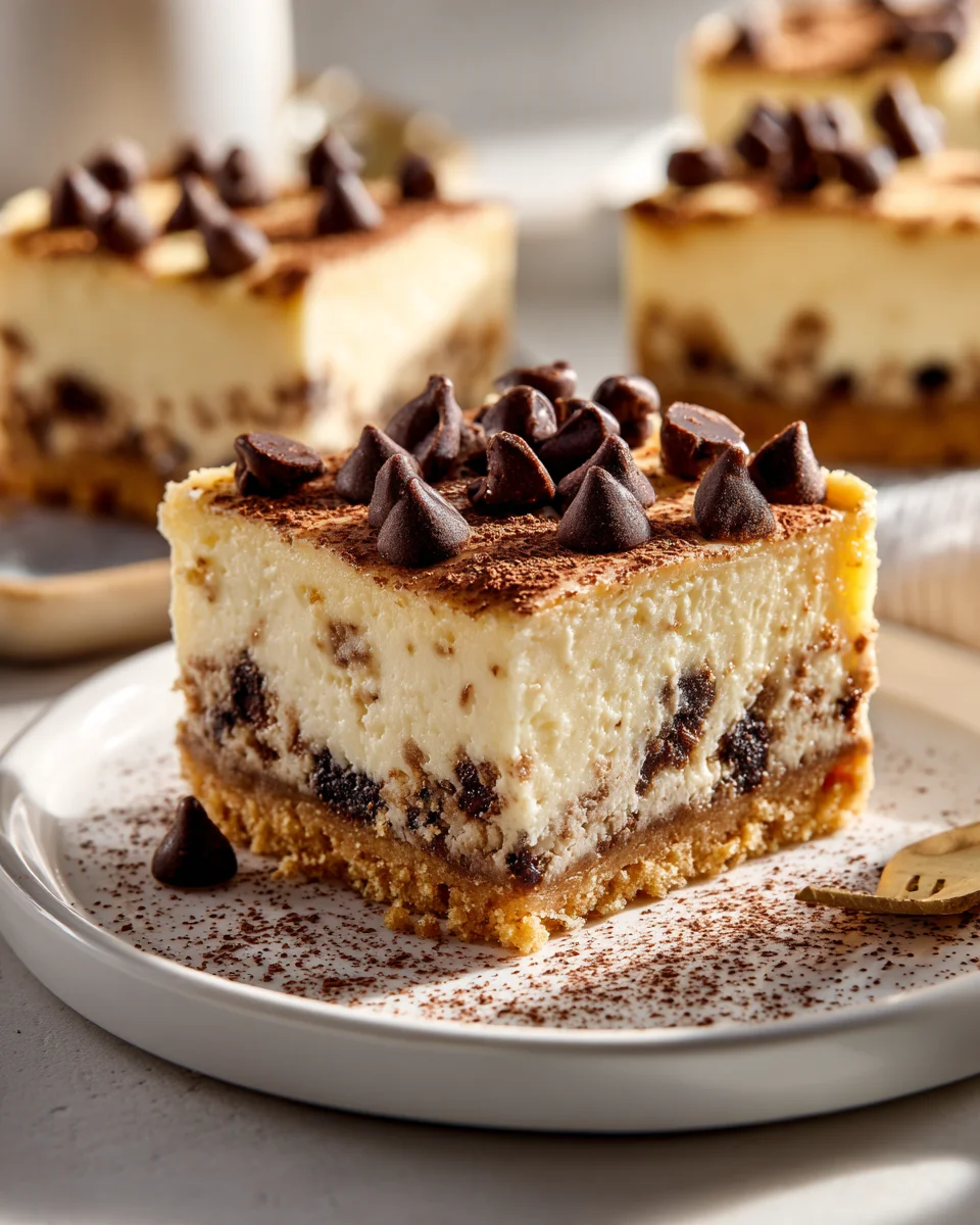 Irresistible Chocolate Chip Cookie Dough Cheesecake Bars