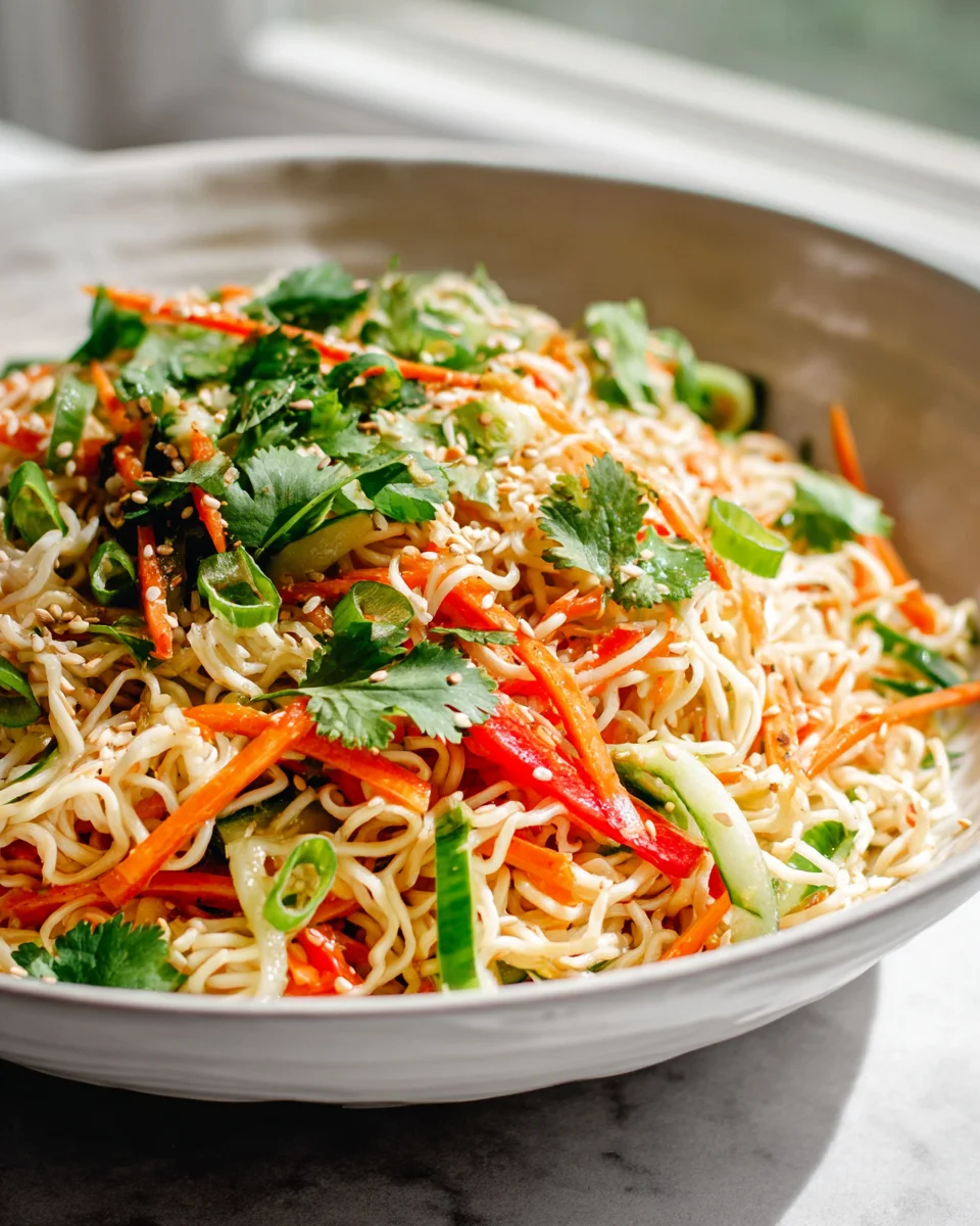 Refreshing Cold Sesame Ramen Noodle Salad - Easy Recipe