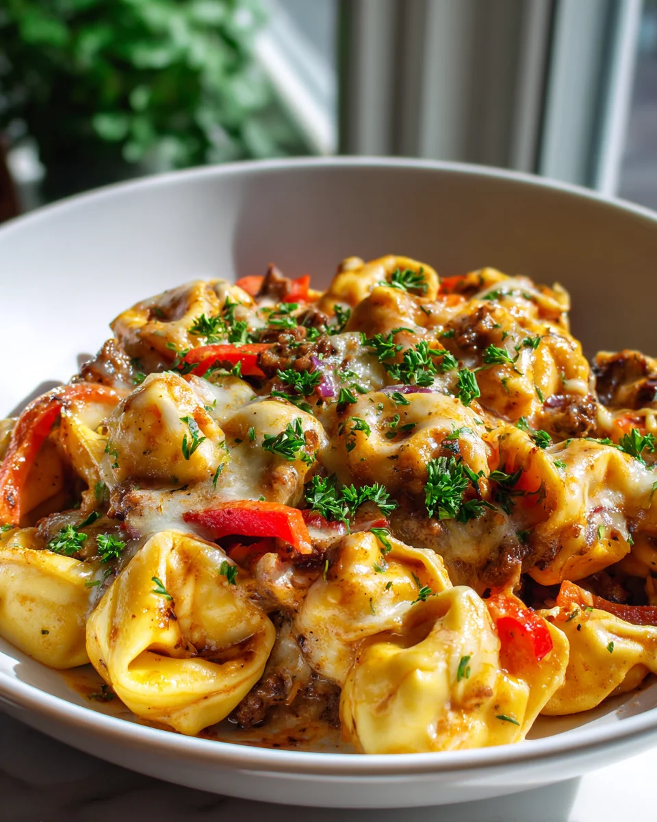 Cheesesteak Tortellini Skillet: Quick Beef & Provolone