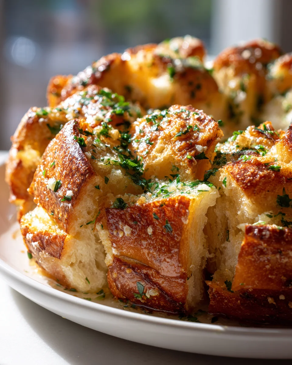 Irresistible Sourdough Garlic Pull Apart Bread with Crispy Edges