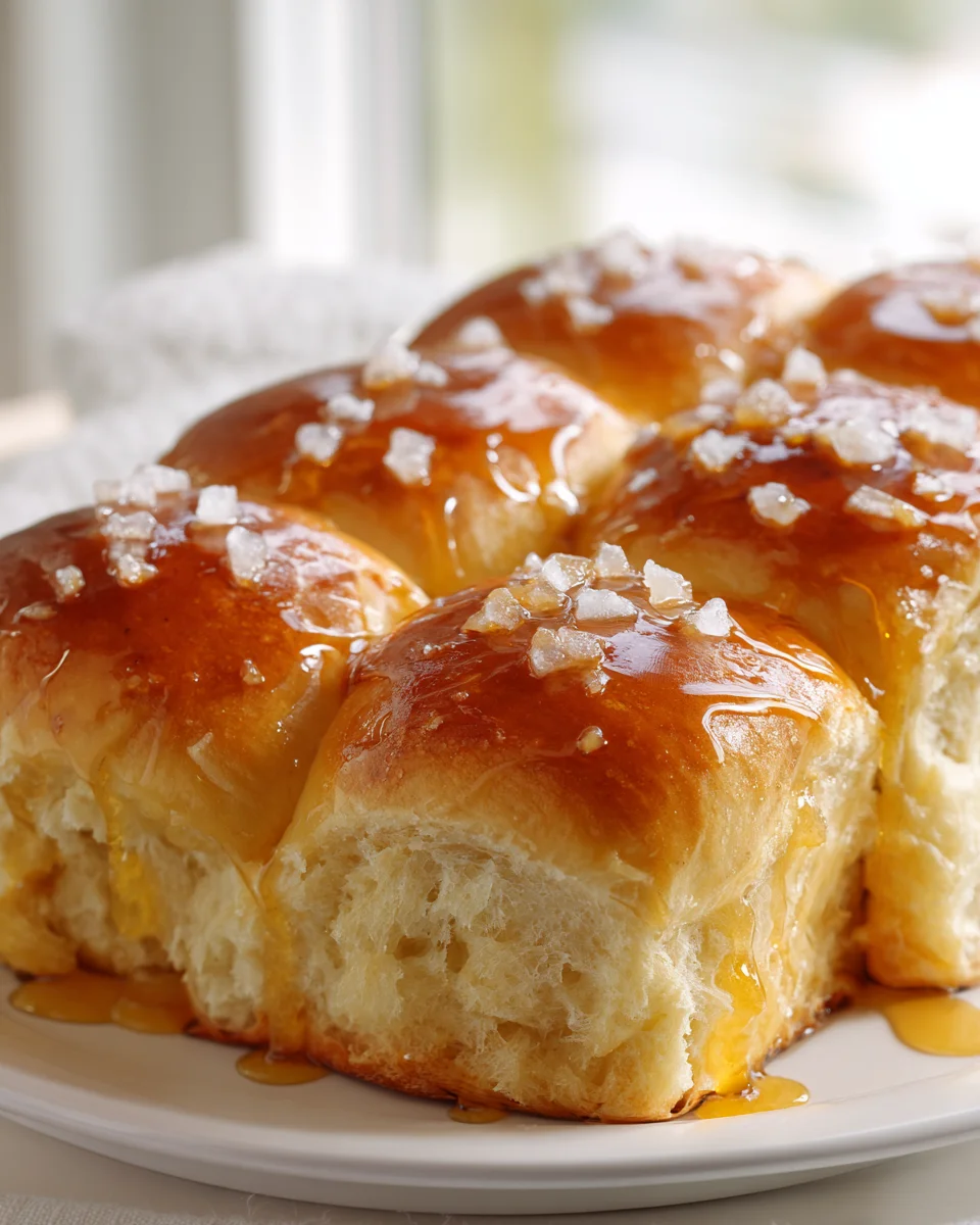 Honey Garlic Butter Dinner Rolls: Soft & Flaky Sea Salt