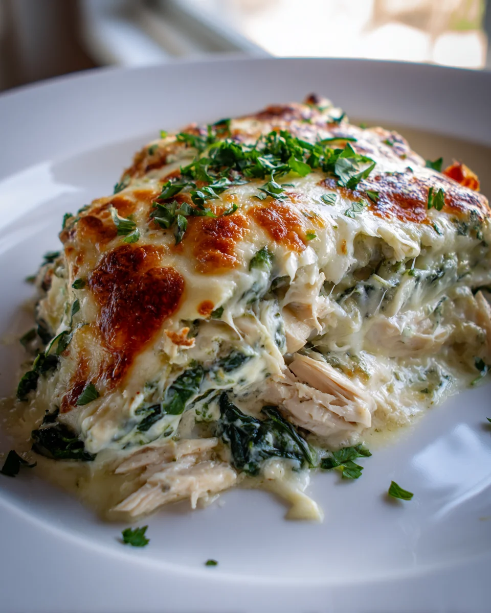 Delicious Creamy Chicken & Spinach Casserole Recipe