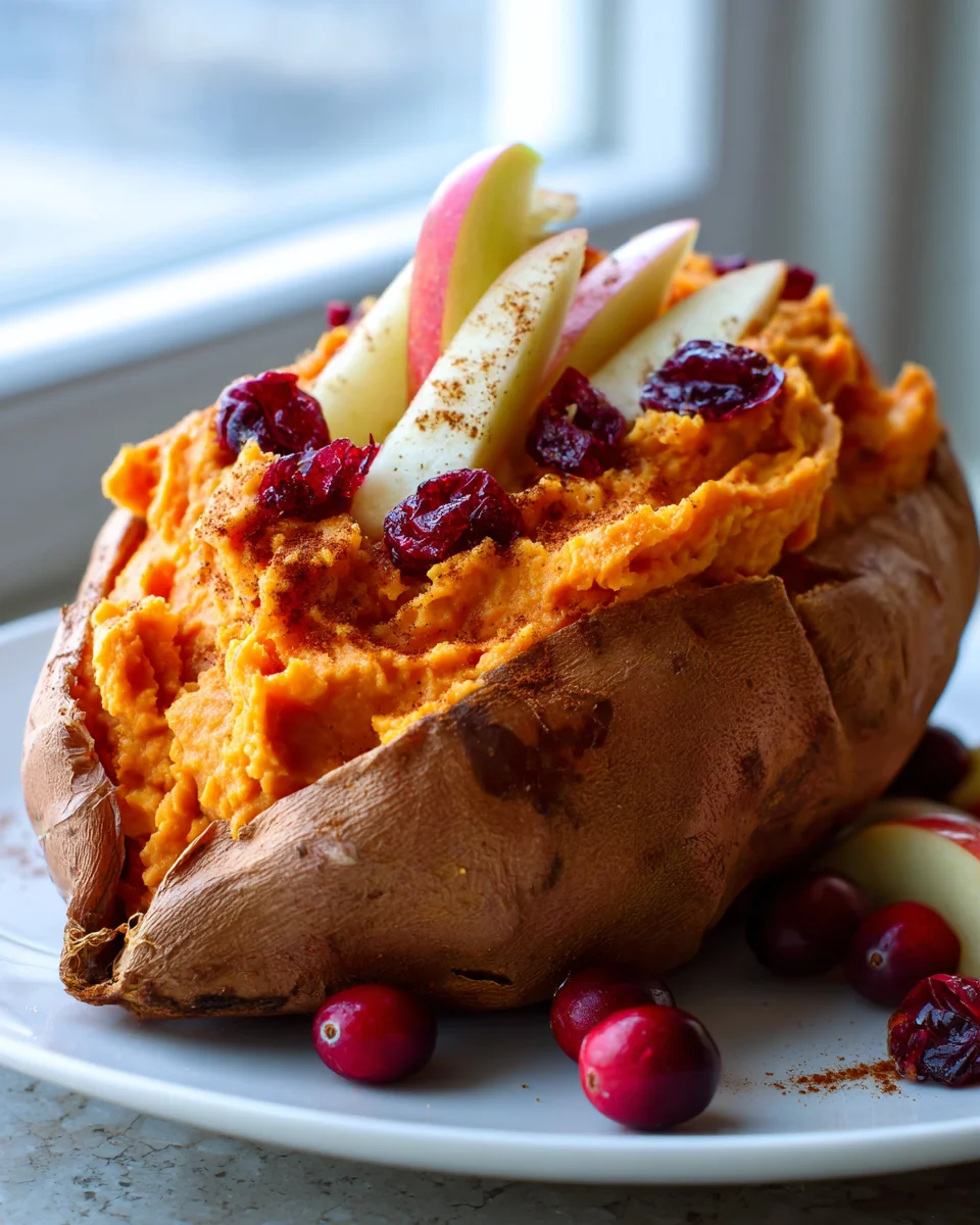 Indulge: Cranberry Apple Twice Baked Sweet Potatoes