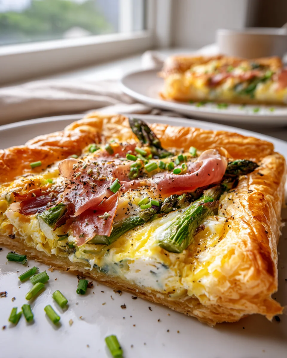 Beef Prosciutto & Asparagus Puff Pastry Breakfast Tart