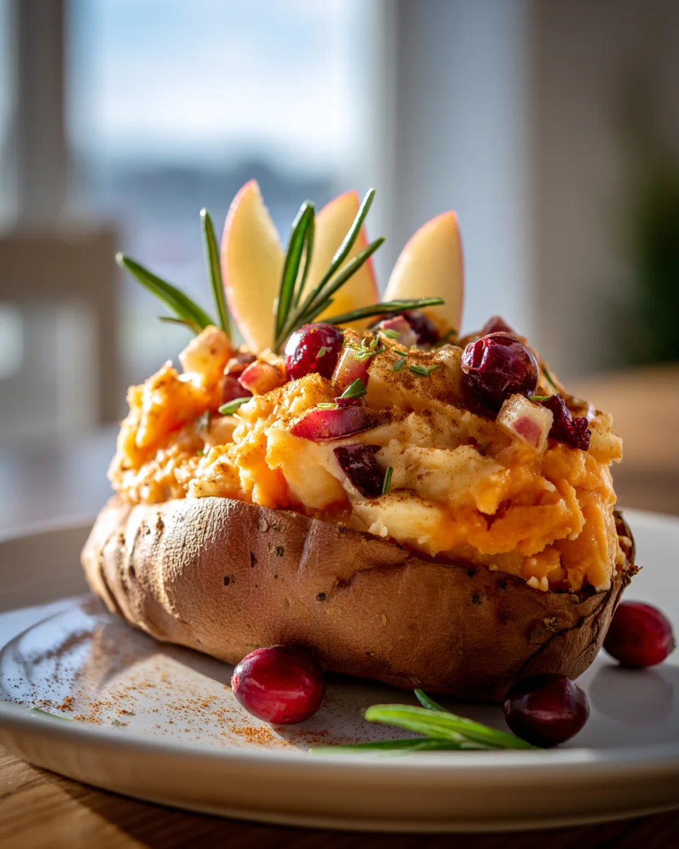 Indulge: Cranberry Apple Twice Baked Sweet Potatoes