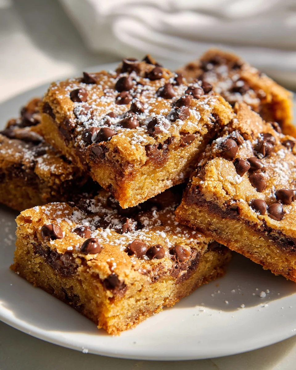 Easy Cake Mix Chocolate Chip Bars - One Bowl, No Mixer!