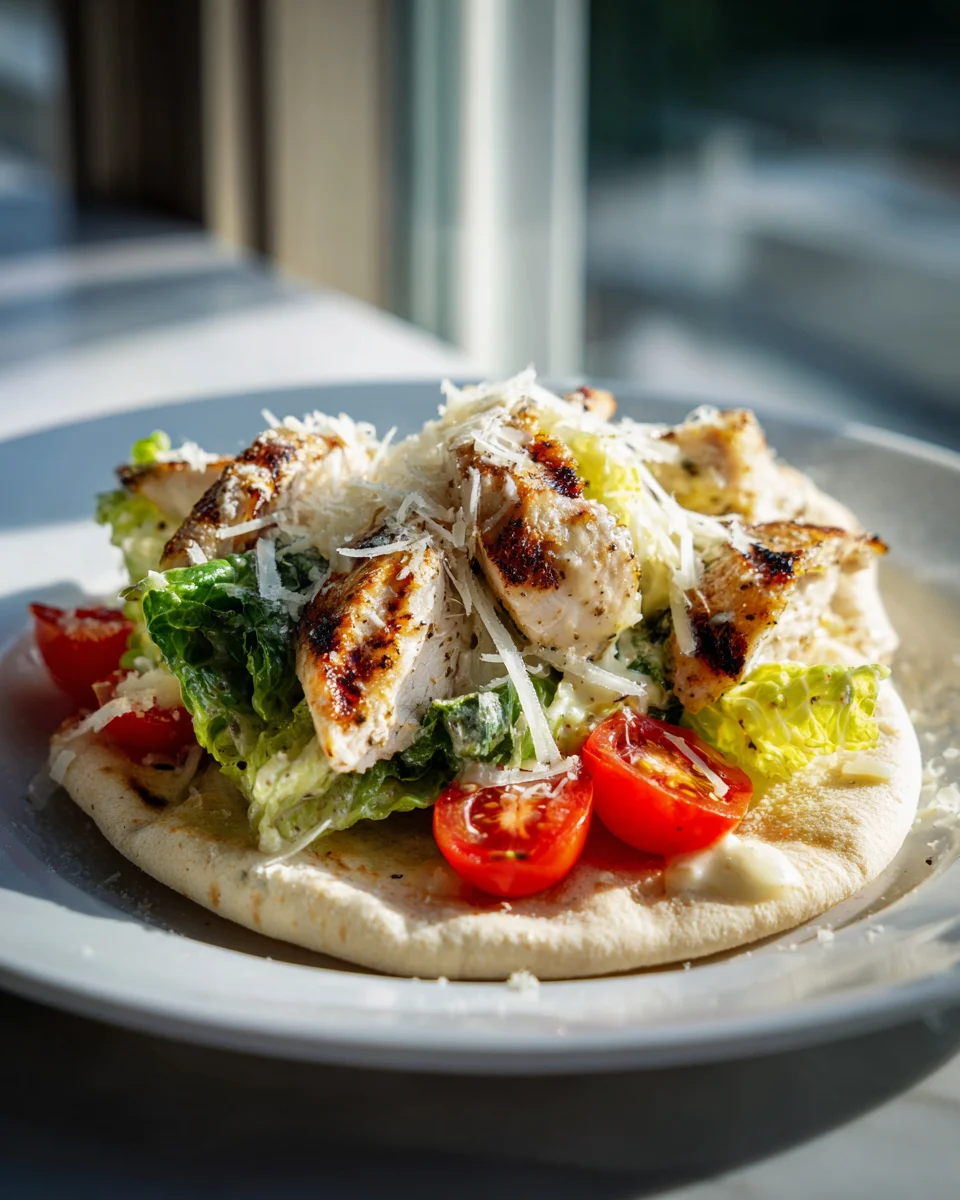 Quick Chicken Caesar Pitas Recipe: Healthy & Flavorful