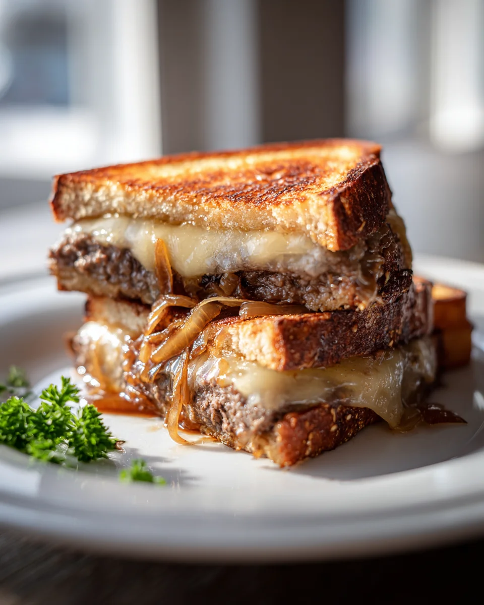 Perfect Classic Diner Beef Patty Melt & Caramelized Onions