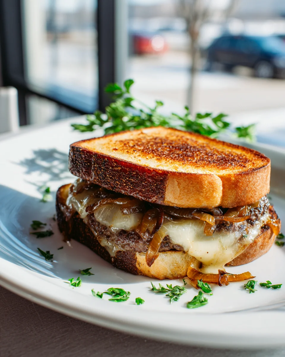 Perfect Classic Diner Beef Patty Melt & Caramelized Onions