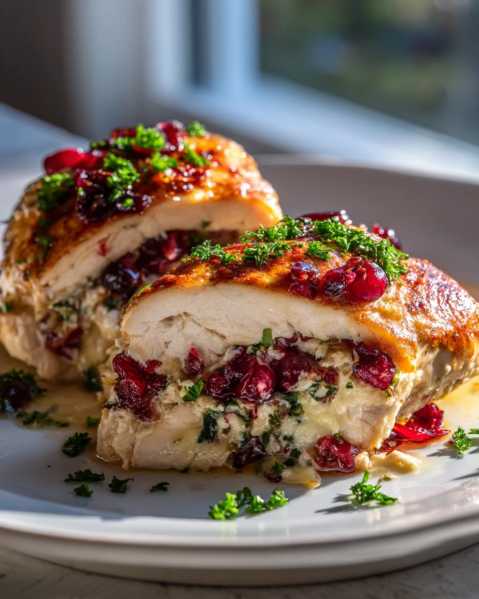 Easy & Impressive Cranberry Brie Stuffed Chicken Recipe
