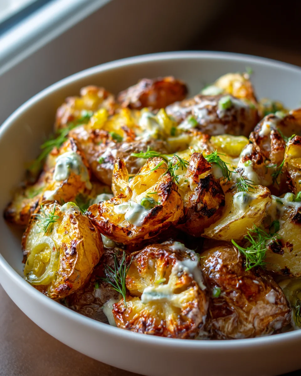 Crispy Smashed Potato Salad - Easy & Delicious Side!