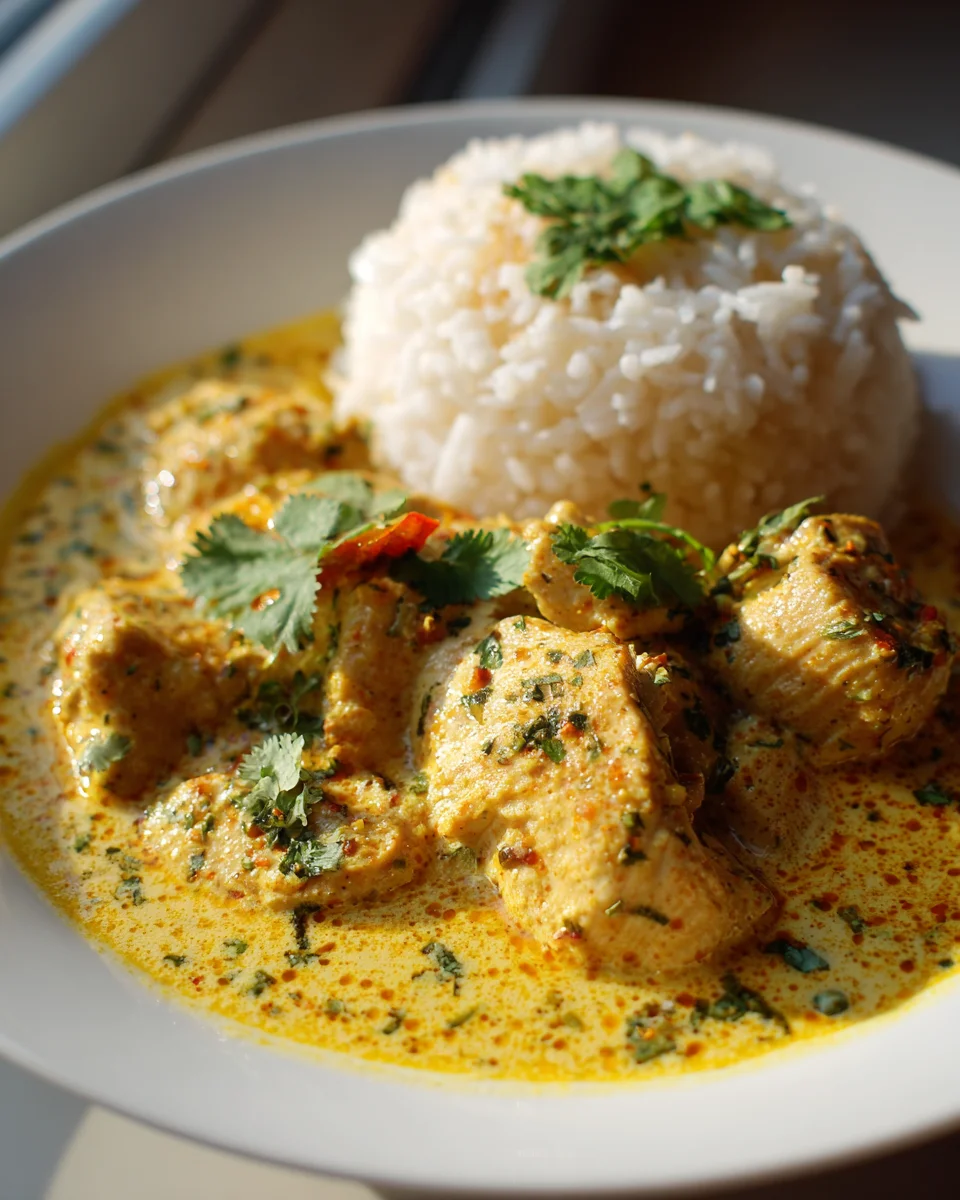 Easy Creamy Coconut Chicken Curry & Jasmine Rice Recipe