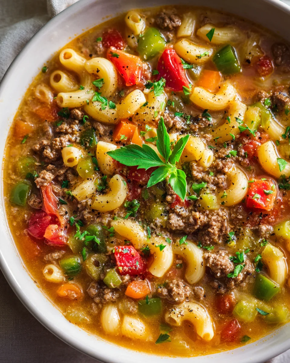 Hearty Beef & Macaroni Minestrone Soup: Easy Recipe