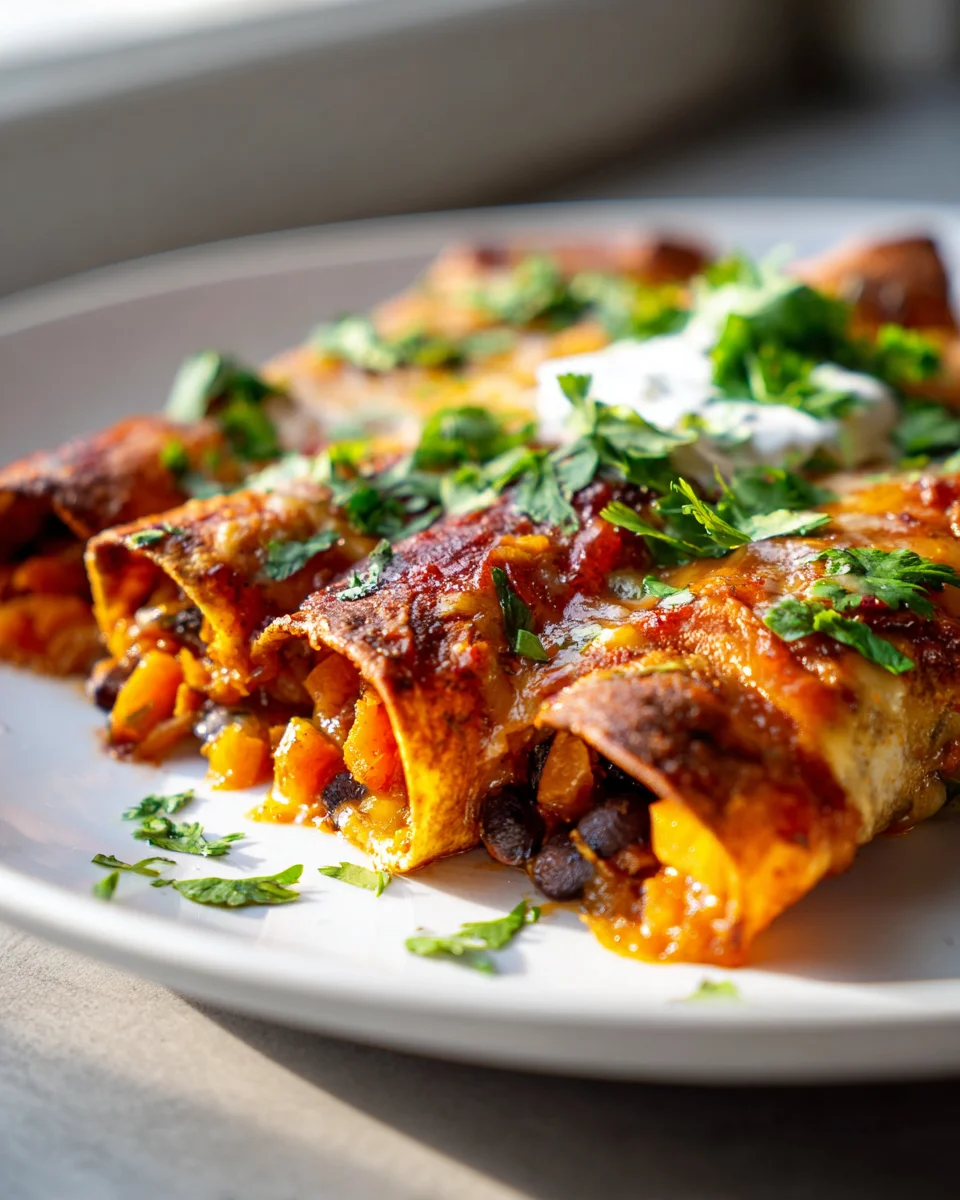 Sweet Potato Black Bean Enchiladas: Flavorful & Easy