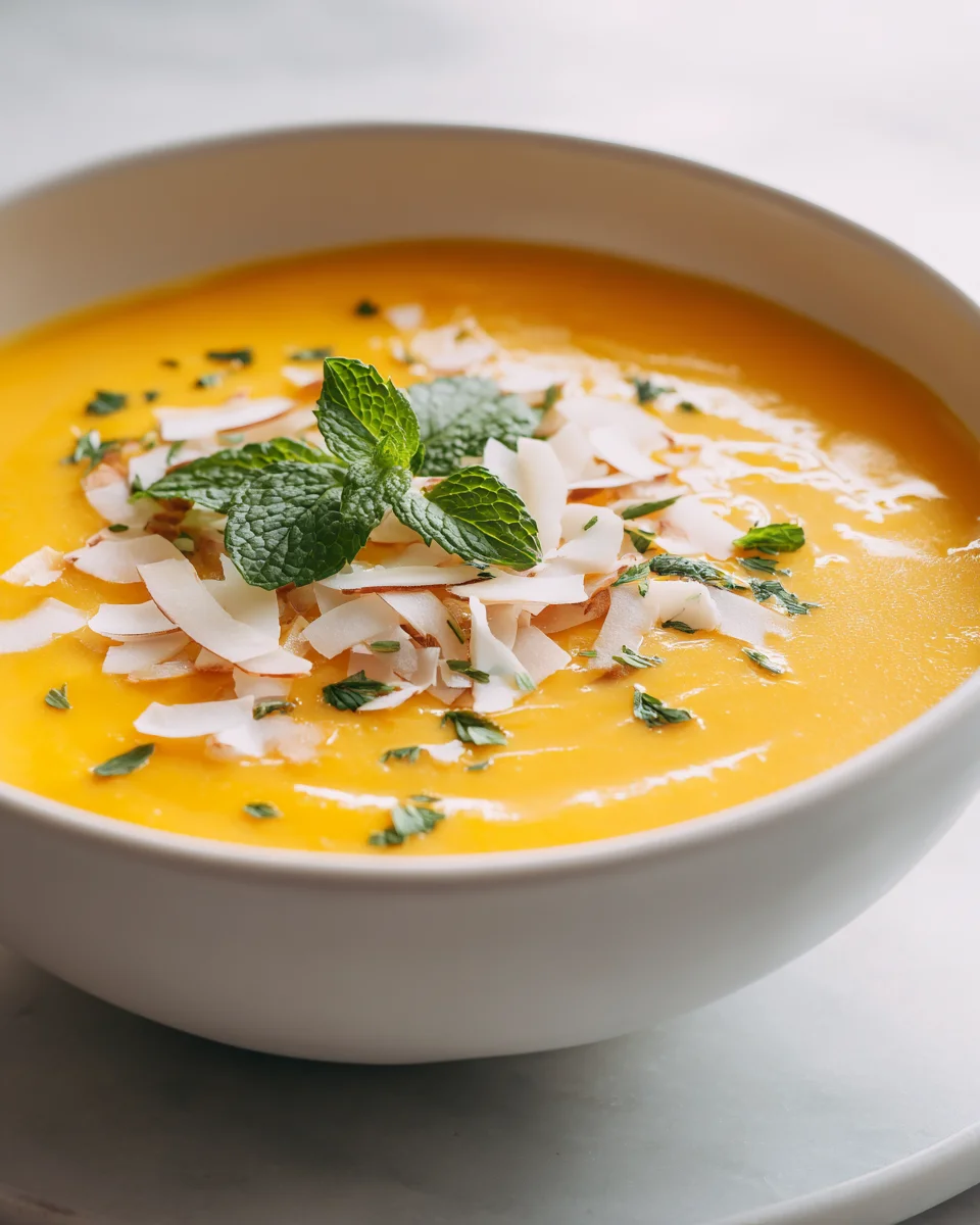 Chilled Mango and Coconut Soup - Refreshing Summer Delight!