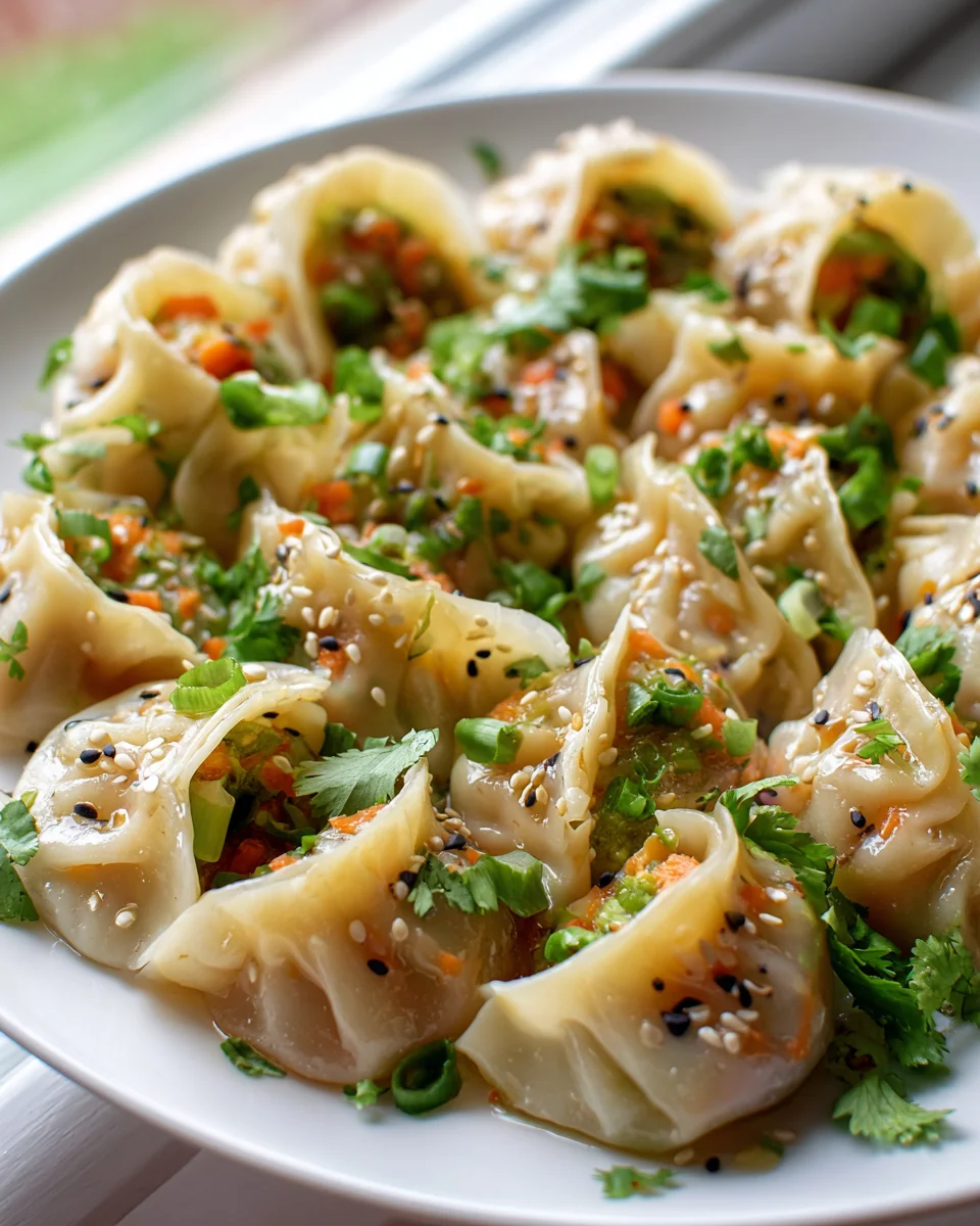 Flavorful Veggie Dumplings with Sesame Garlic Filling