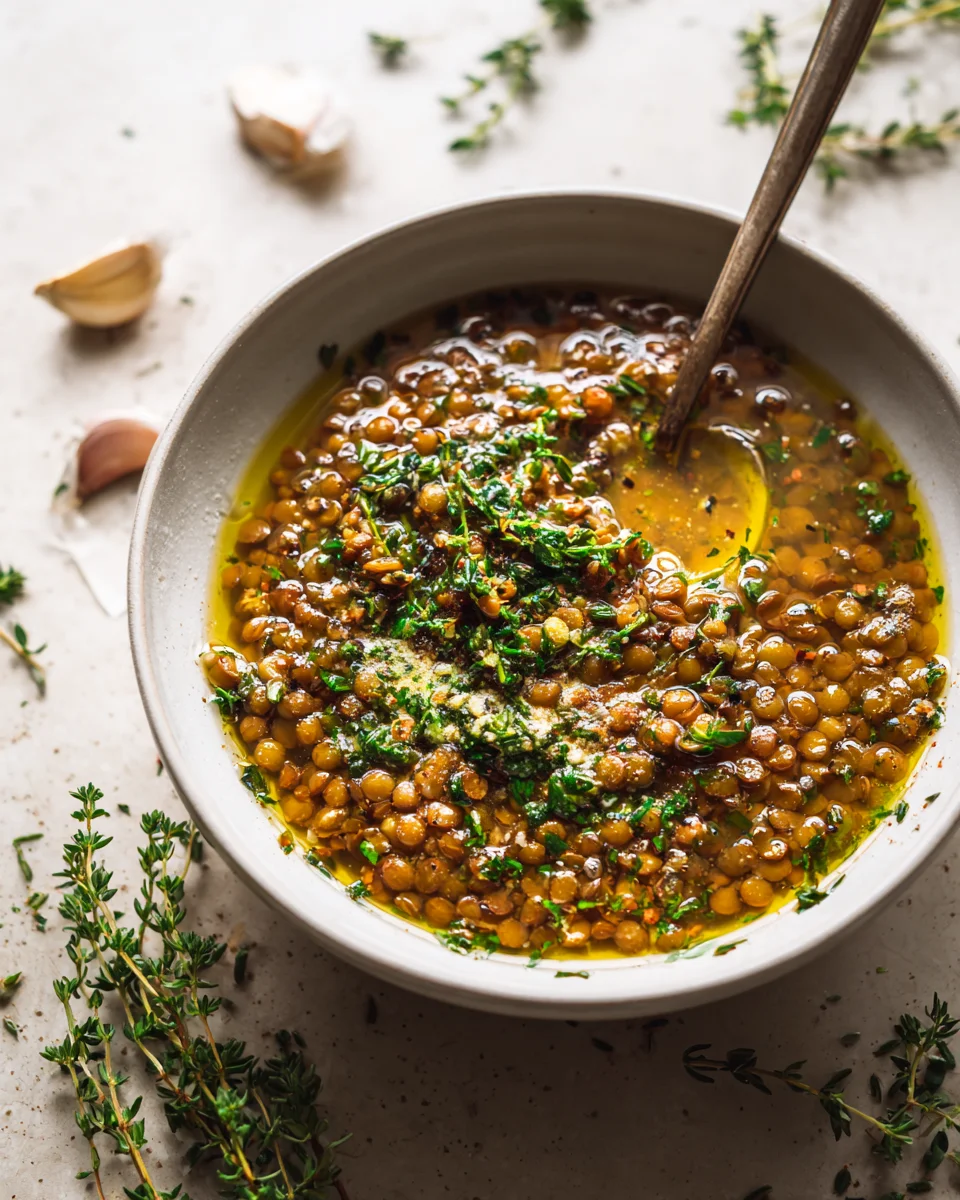 Garlic Herb Lentil Soup: Hearty & Healthy Vegan Meal
