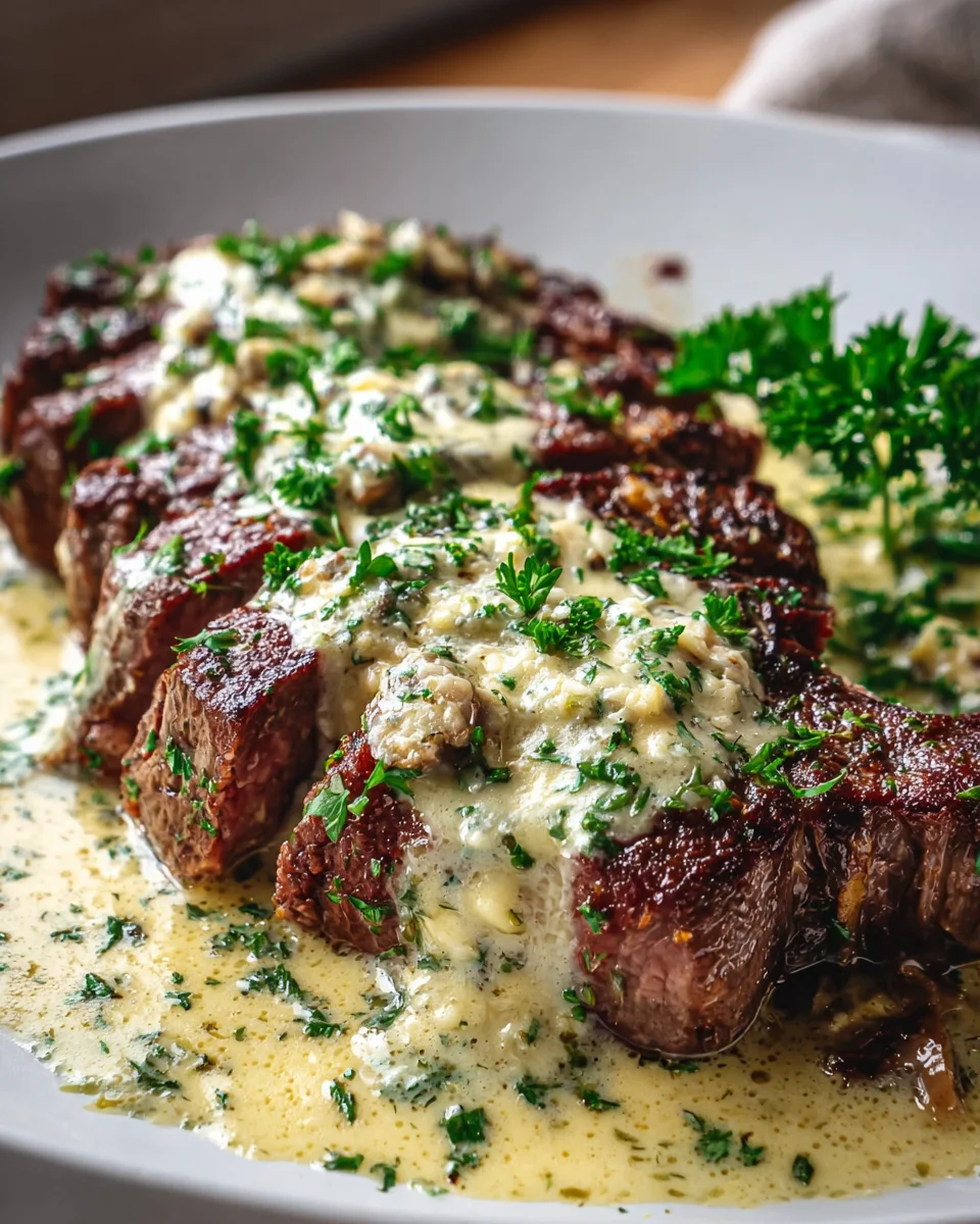 Garlic Butter Steak with Rich Parmesan Cream Sauce Recipe