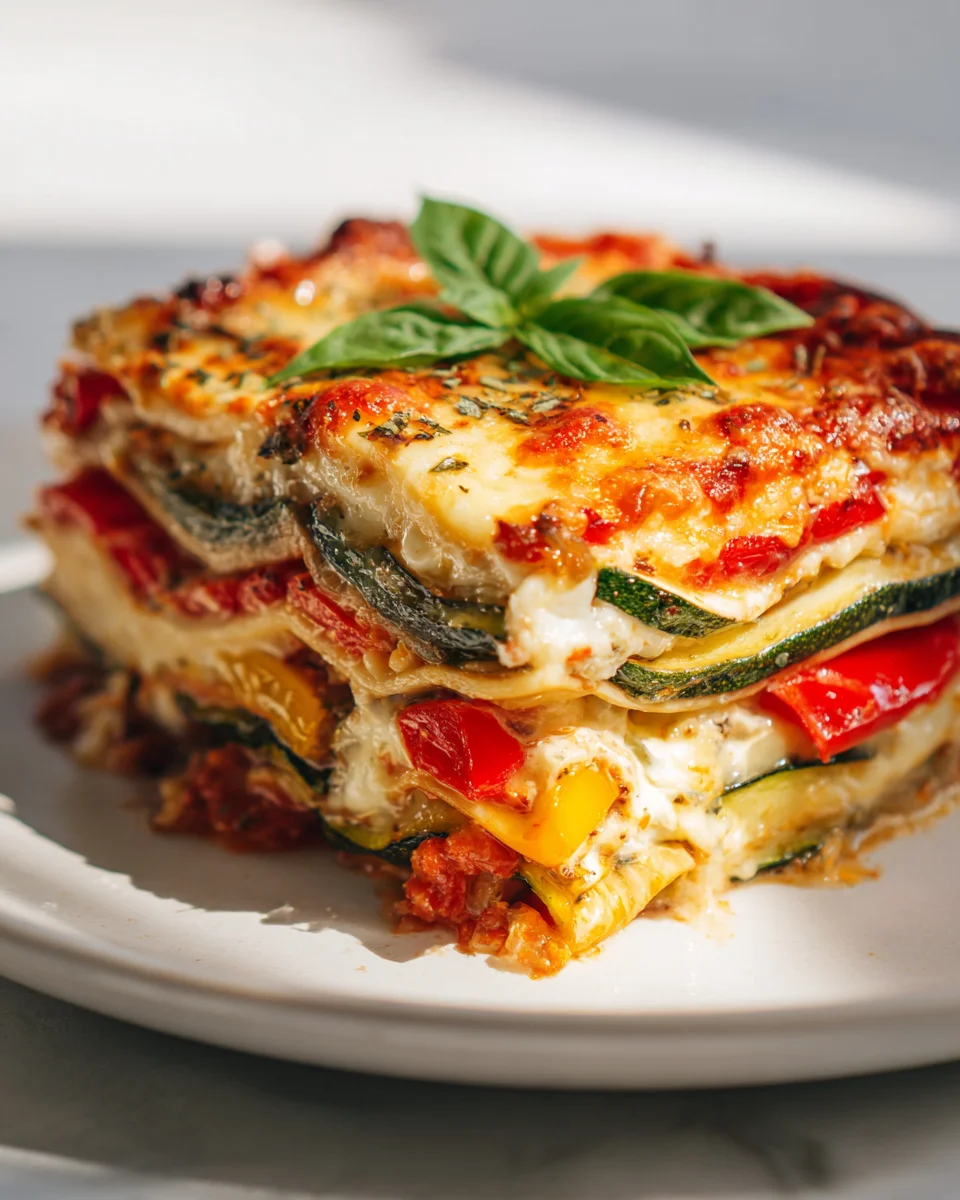 Incredible Vegetable Lasagna with Roasted Zucchini & Peppers