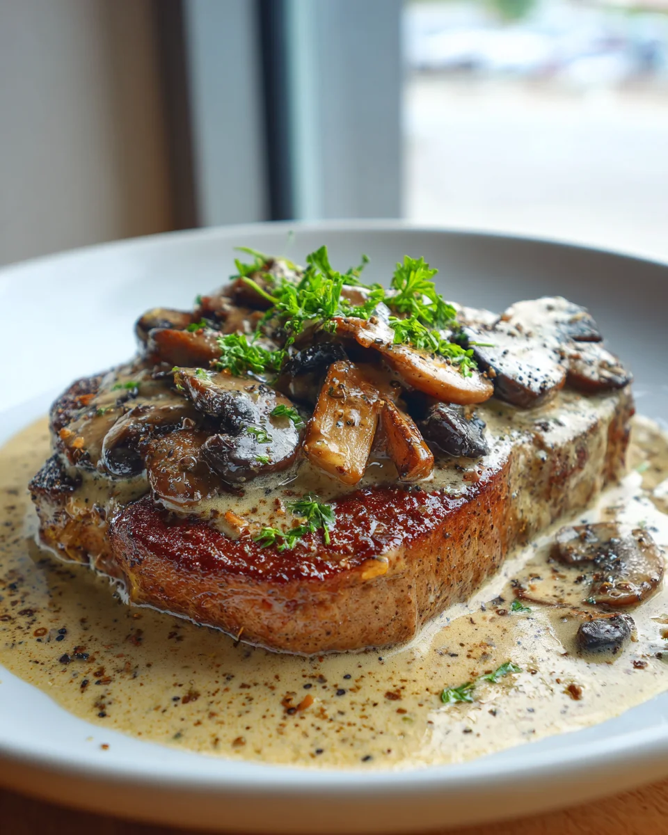 Indulgent Creamy Mushroom Smothered Beef Steak Recipe