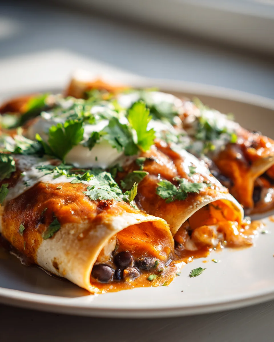 Sweet Potato Black Bean Enchiladas: Flavorful & Easy