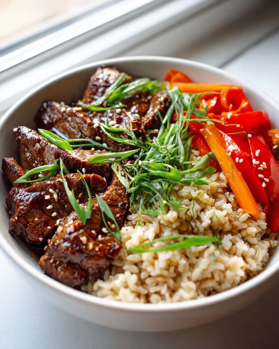 Savory Korean Beef Belly Rice Bowl