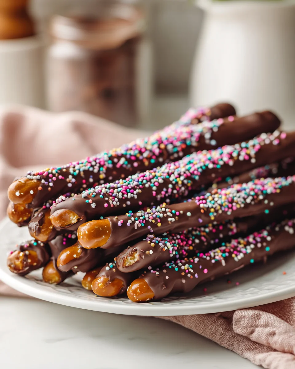 Delicious Chocolate Dipped Pretzel Rods Recipe to Try Today!