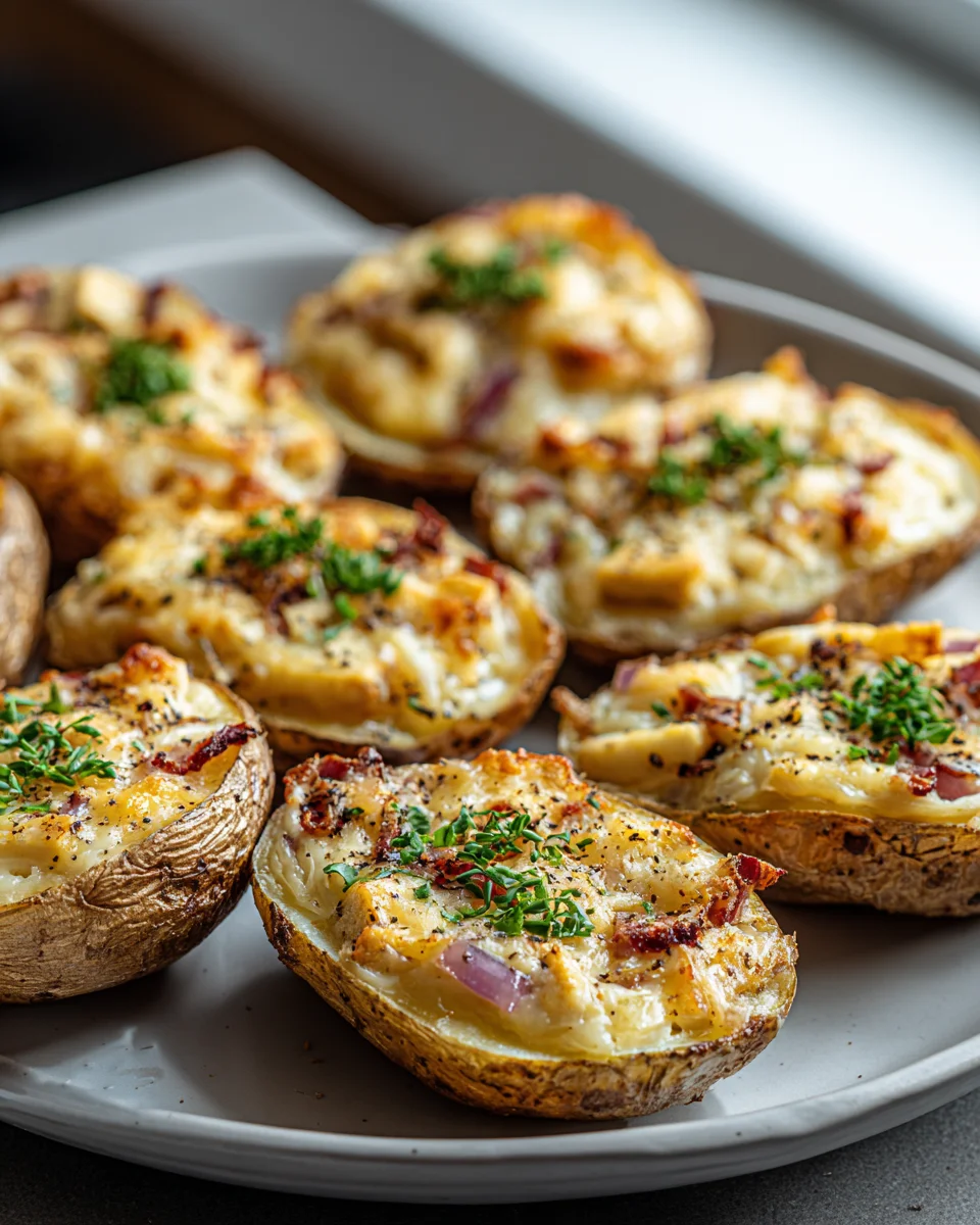 Flammkuchen-Style Stuffed Potatoes Recipe with Beef Delight