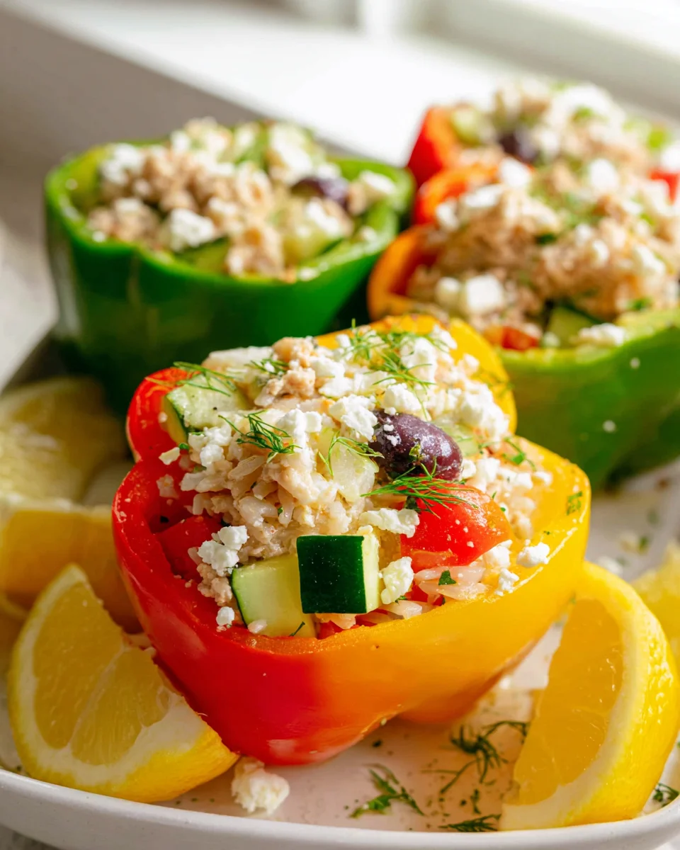 Greek Chicken Stuffed Peppers